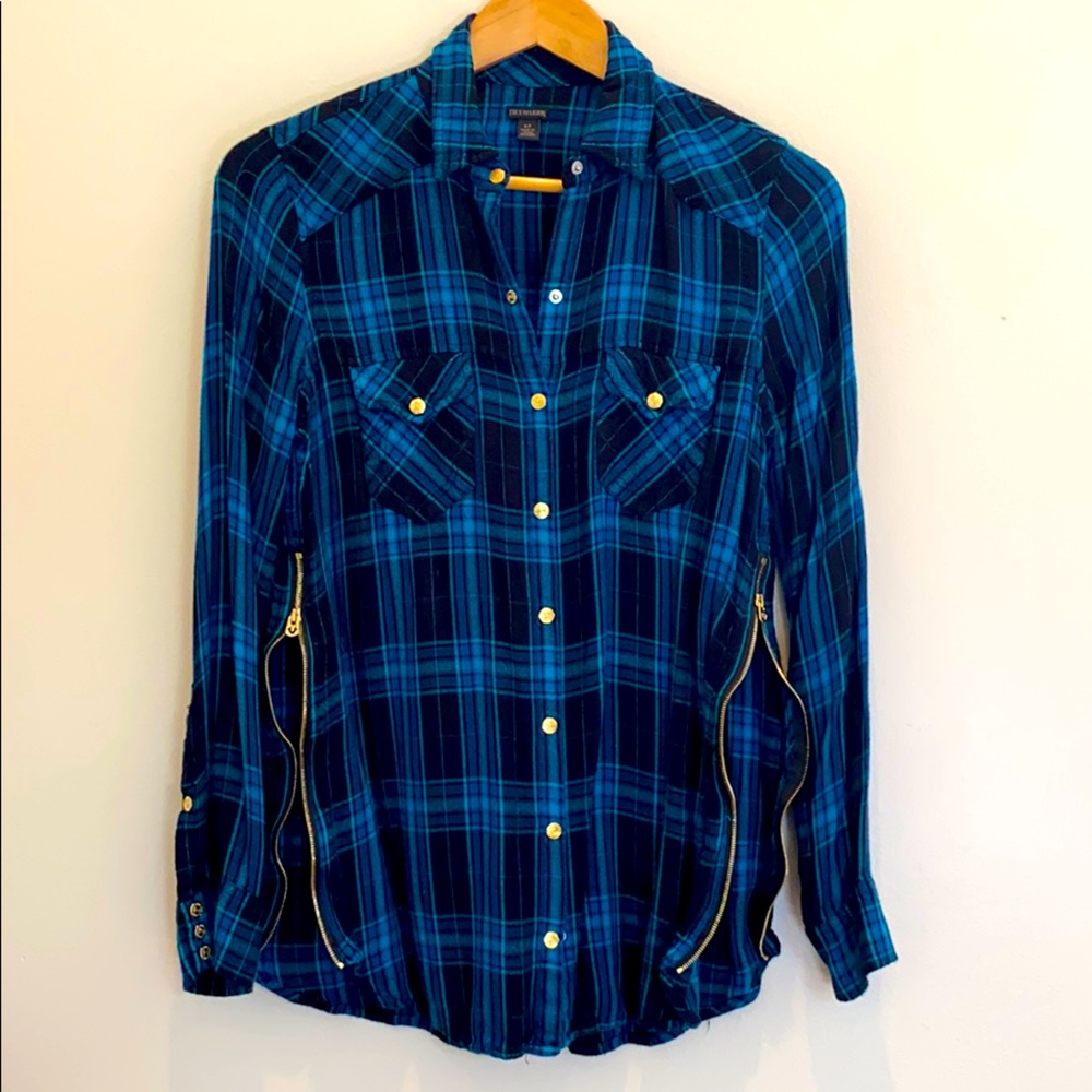 True religion women’s top blue green size S small